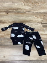 Carter's 2pc Polar Bear Bodysuit & Pants Black sz 6m