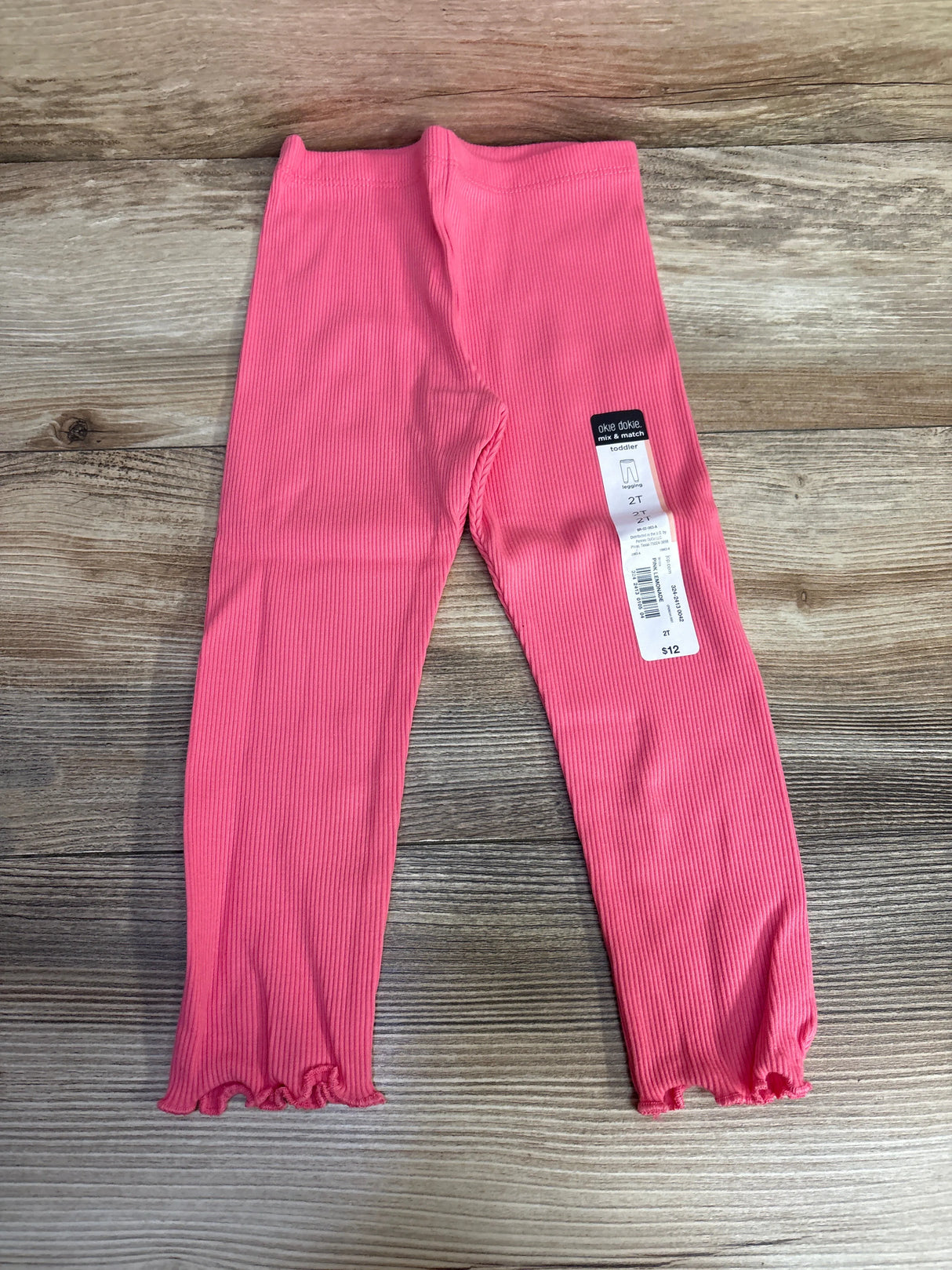 NEW Okie Dokie Ribbed Pink Leggings sz 2T
