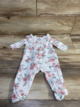 Little Me Floral Sleeper White sz 6m