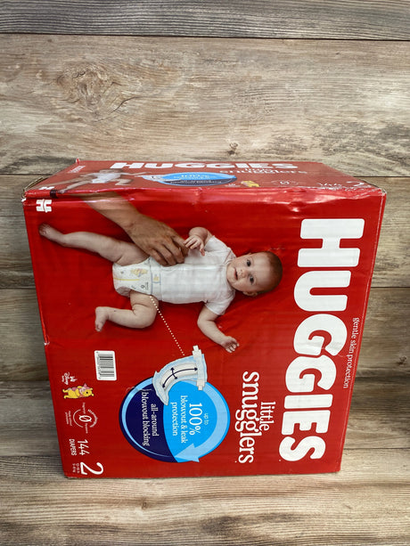 NEW Box of Huggies Little Snugglers Disposable Diapers 144ct. Size 2 - Me n Mommy To Be