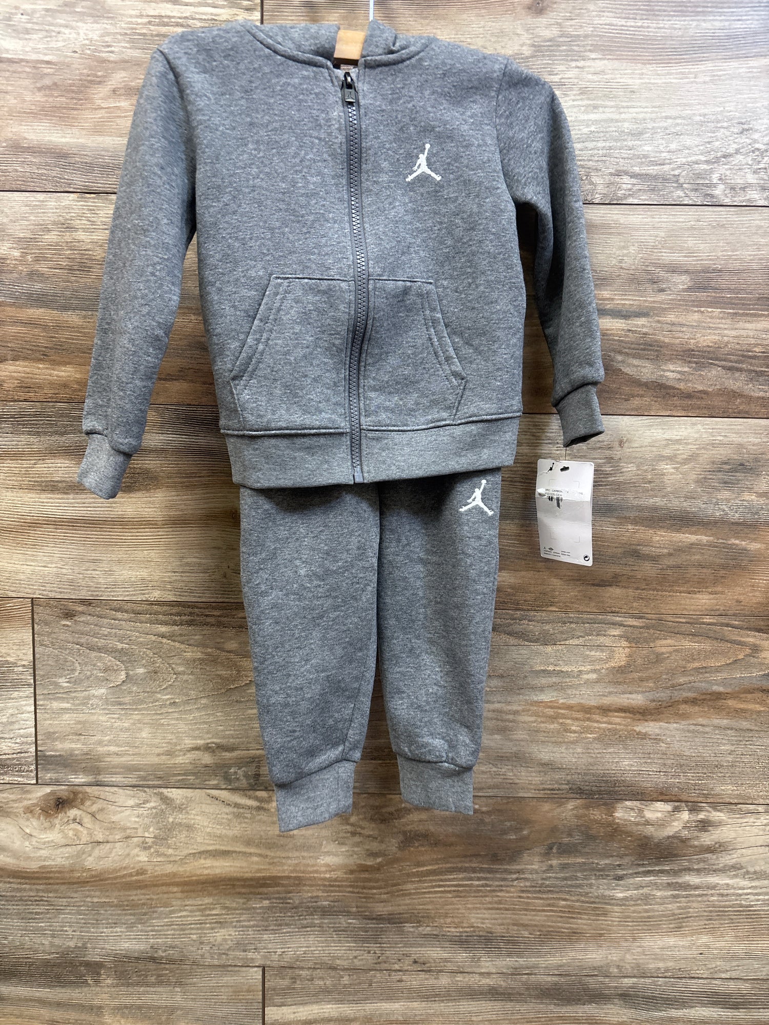 NEW Jordan 2pc Zip-Up Hoodie & Joggers Set Grey sz 2T