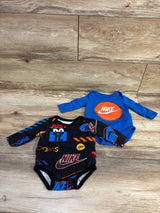 Nike 2pk Long Sleeve Bodysuits Black sz 3m