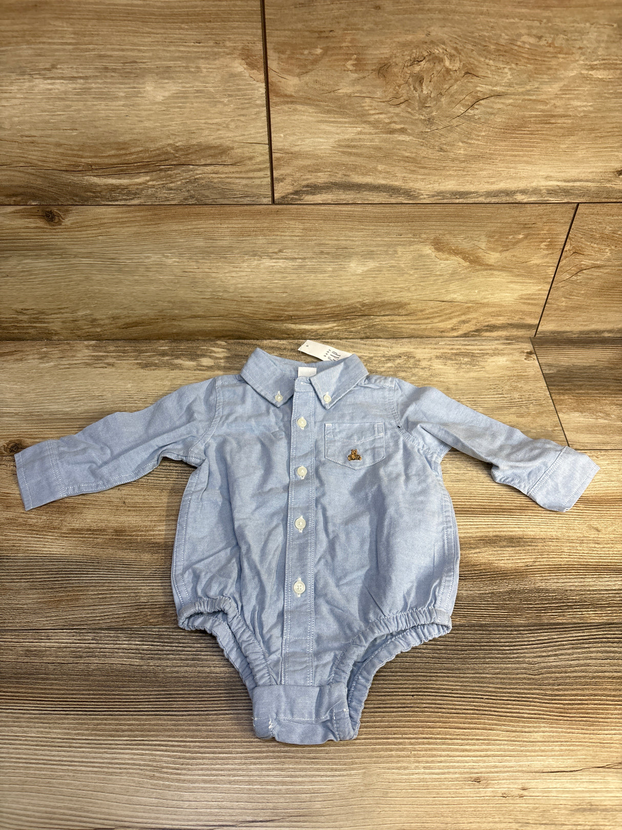 NEW Baby Gap Oxford Button-Down Bodysuit Blue sz 6-12m