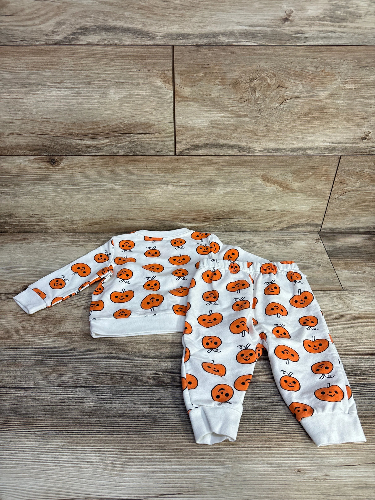 Cat & Jack 2pc Pumpkin Sweatshirt & Pants White sz 3-6m - Me n Mommy To Be