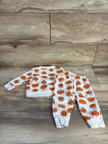 Cat & Jack 2pc Pumpkin Sweatshirt & Pants White sz 3-6m - Me n Mommy To Be