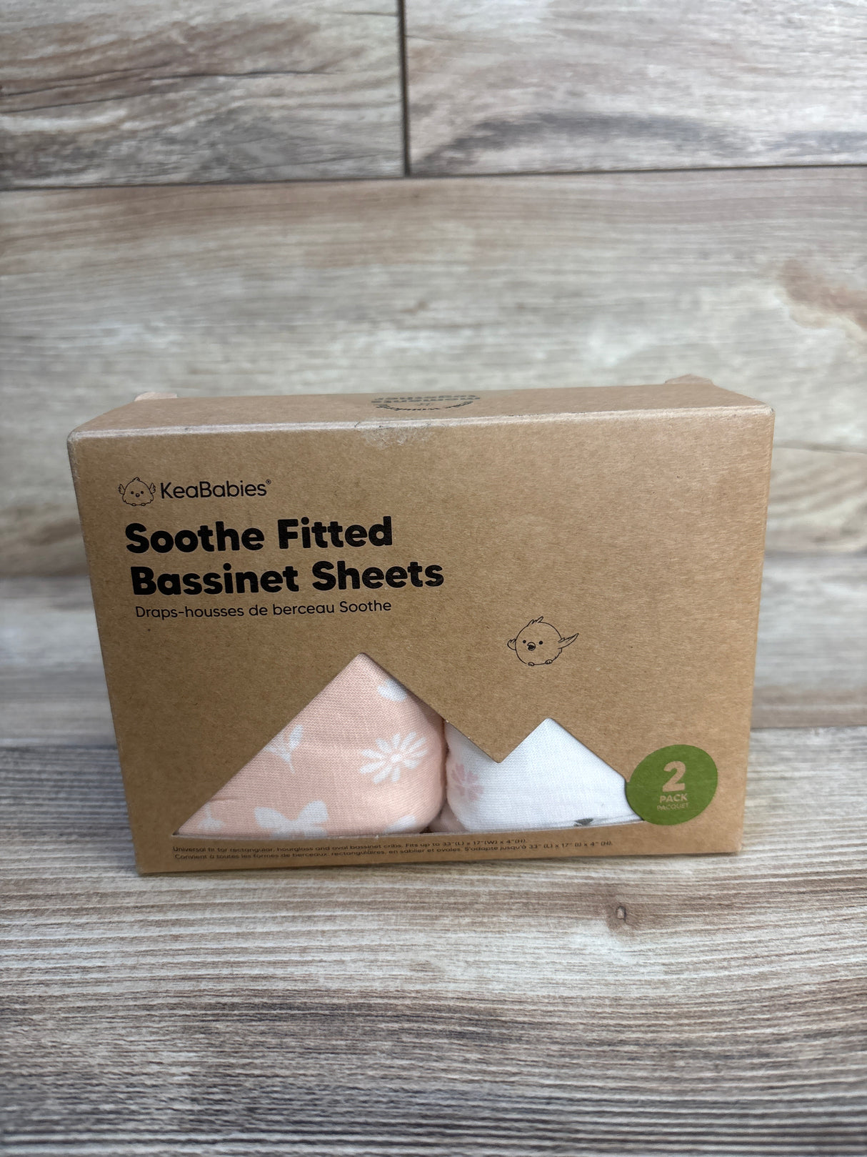 NEW KeaBabies Soothe Fitted Bassinet Sheets 2pk
