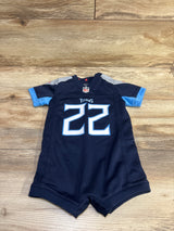 Nike NFL Tennessee Titans #22 Derrick Henry Retired Jersey Shortie Romper Navy sz 6/9m