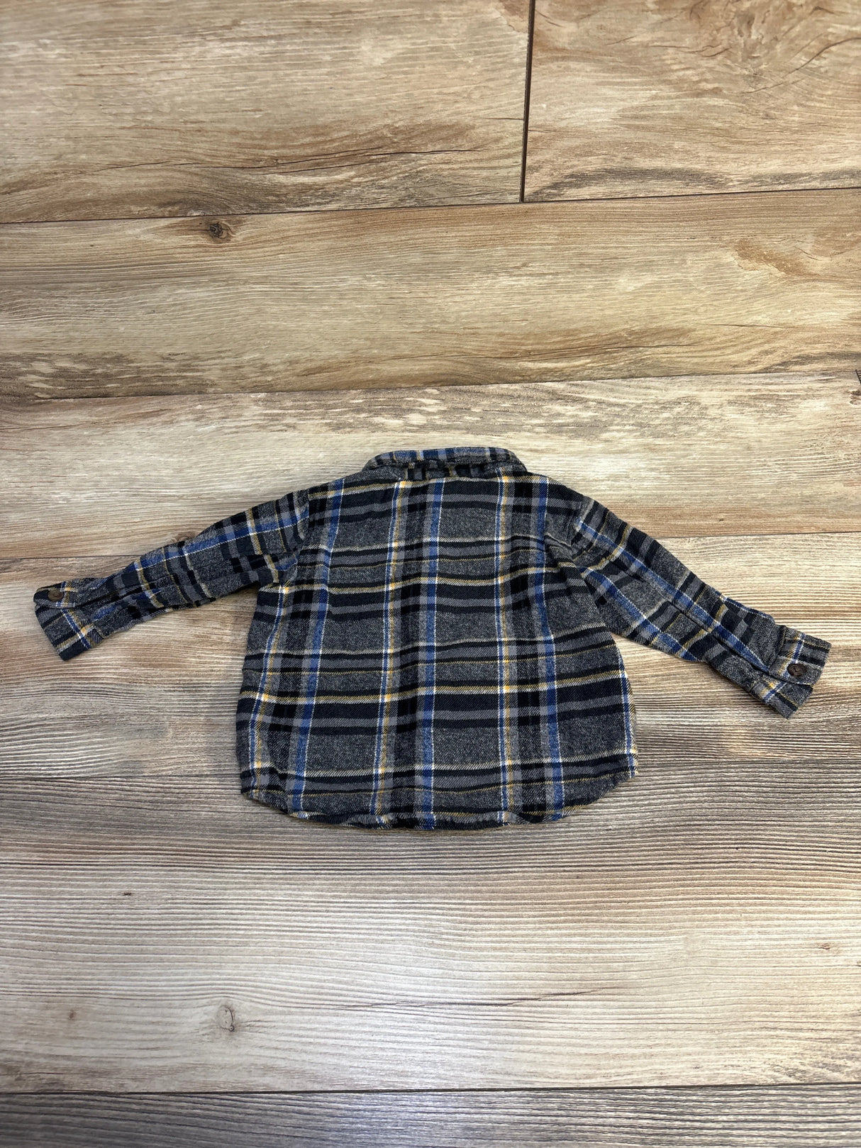 Old Navy Plaid Flannel Grey sz 6-12m