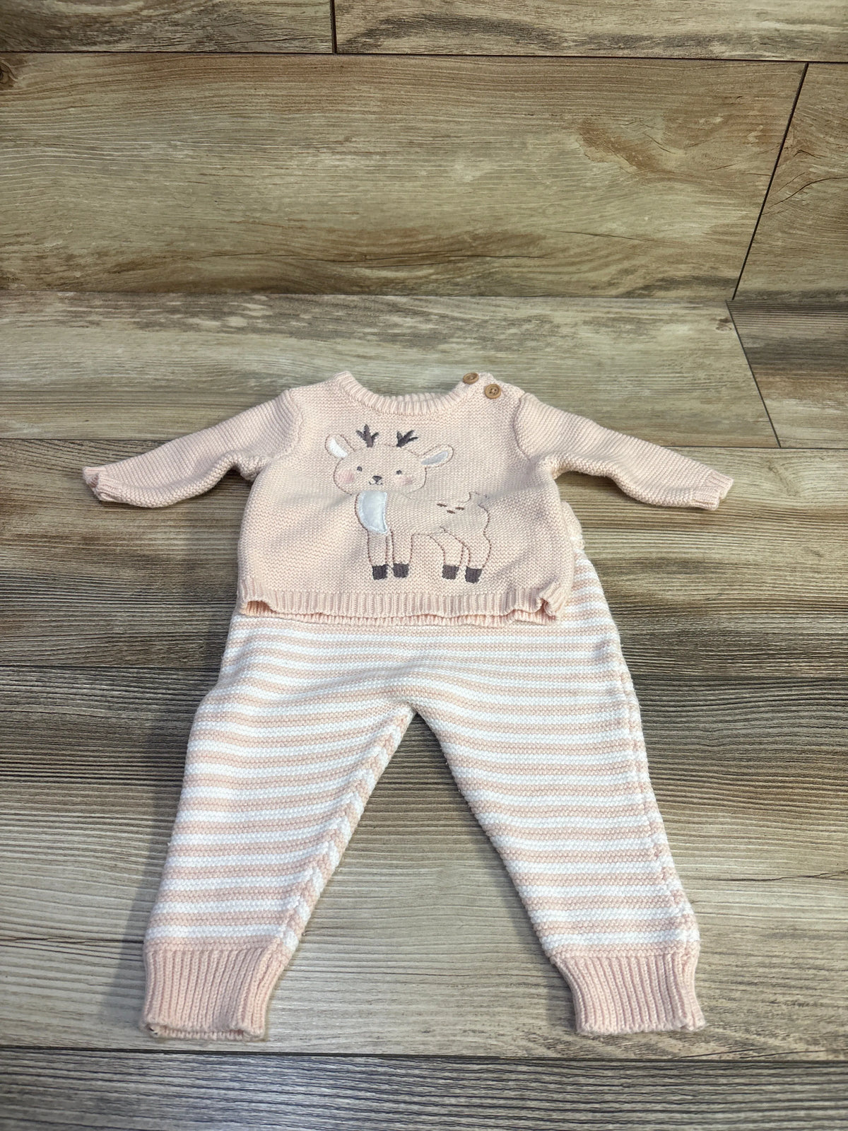 Rene Rofe 2pc Knit Top & Bottoms Set Pink sz 0-3m