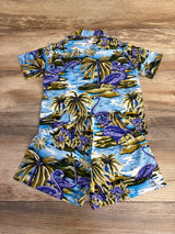 NEW Aloha Fashion Hawaiian Fashion 2pc Shirt & Shorts Set Blue sz 12m