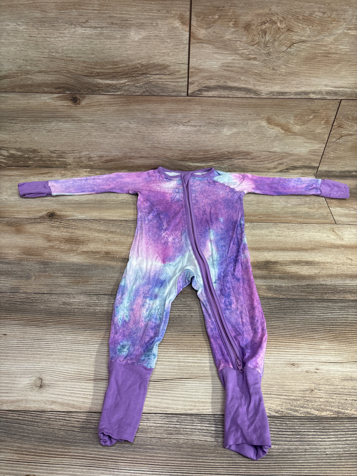 Little Sleepies Bamboo Convertible Sleeper Purple sz 3-6m