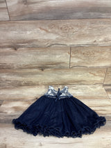 American Princess Textured Special Occasion Dress Navy sz 24m