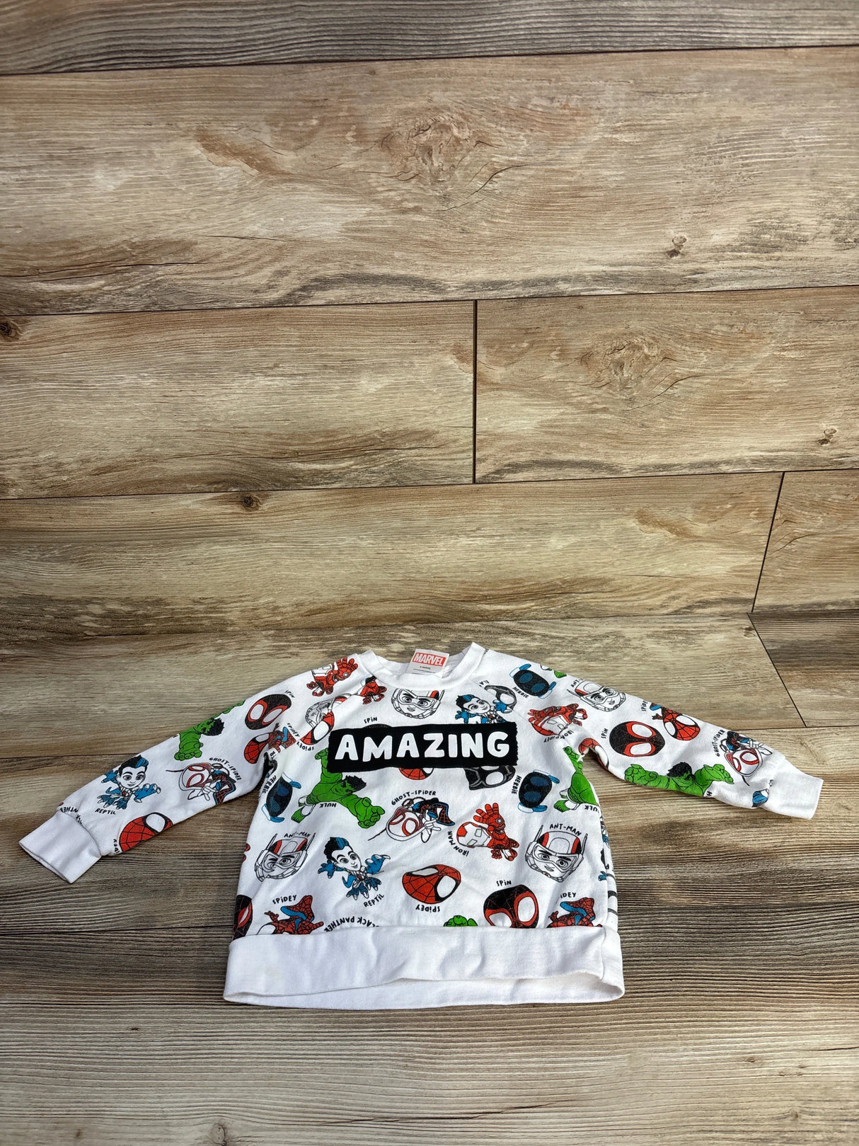 Marvel Spidey Amazing Friends Amazing Pull Over Hoodie White sz 2T