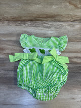 Gingham Shamrock Bubble Romper Green sz 3-6m