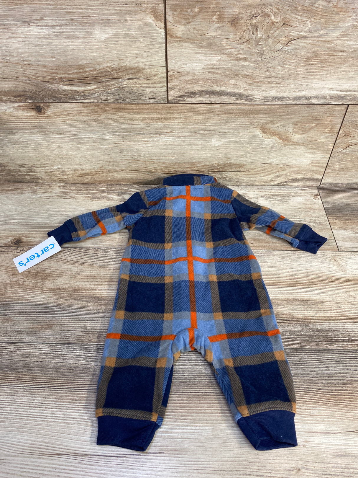 Carter's Plaid Fleece Coverall Navy sz 3m
