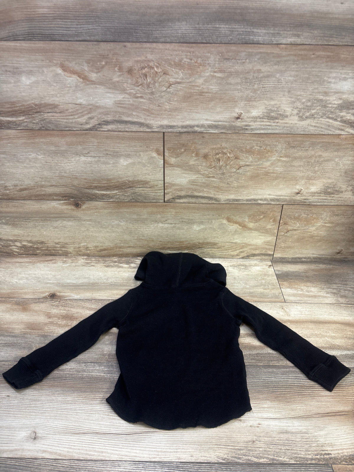 Baby Gap Waffle Knit Hooded Shirt Black sz 4T