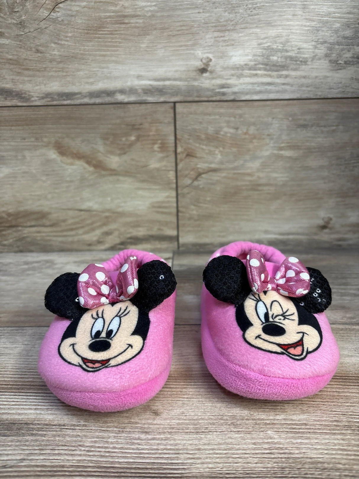 Disney Minnie Mouse Slippers Pink sz 7/8c