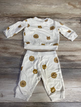 Cloud Island 2pc Bear Sweatshirt & Pants Set Cream sz 0-3m