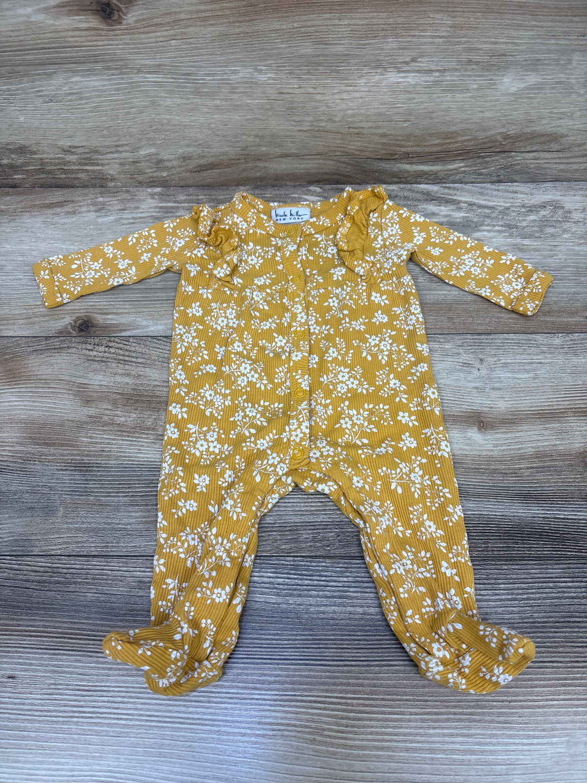 Nicole Miller Ribbed Footed Coverall Yellow sz 0/3m