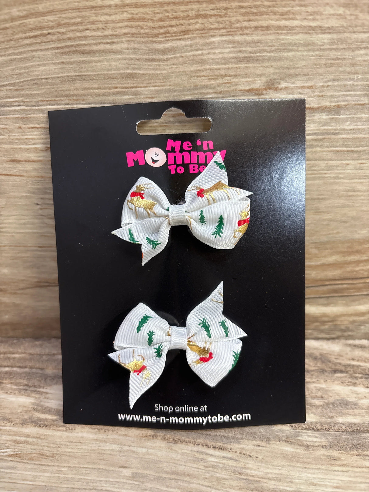 NEW Reindeer Hair Bows White 2pk