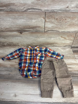 Mick Mack 2pc Plaid Romper & Pants Set Multicolored sz 3-6m