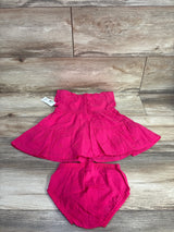 NEW Carter's 2pc Eyelet Tiered Dress & Bloomers Set Hot Pink sz 9m