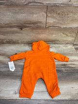 NEW Cat & Jack Pumpkin Graphic Hooded Romper Orange sz Newborn