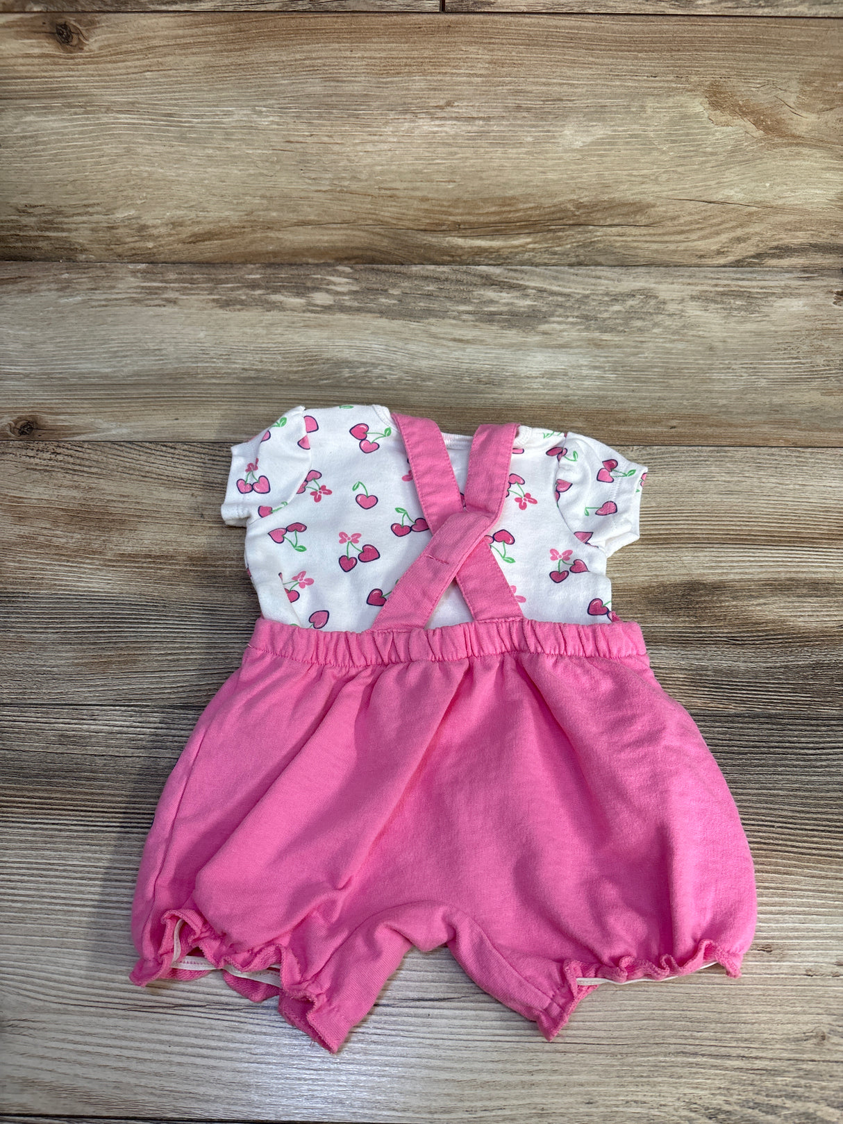 Disney Baby 2pc Minnie Mouse Shortall Set White sz 0-3m