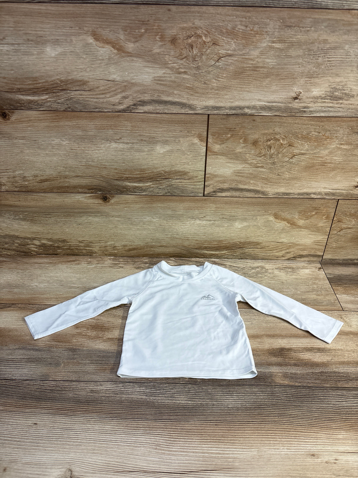 Gradual UPF 50 Long Sleeve Rash Guard Shirt White sz 12-18m