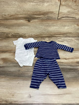 Just One You 3pc Striped Kimono Top Set Navy sz Newborn