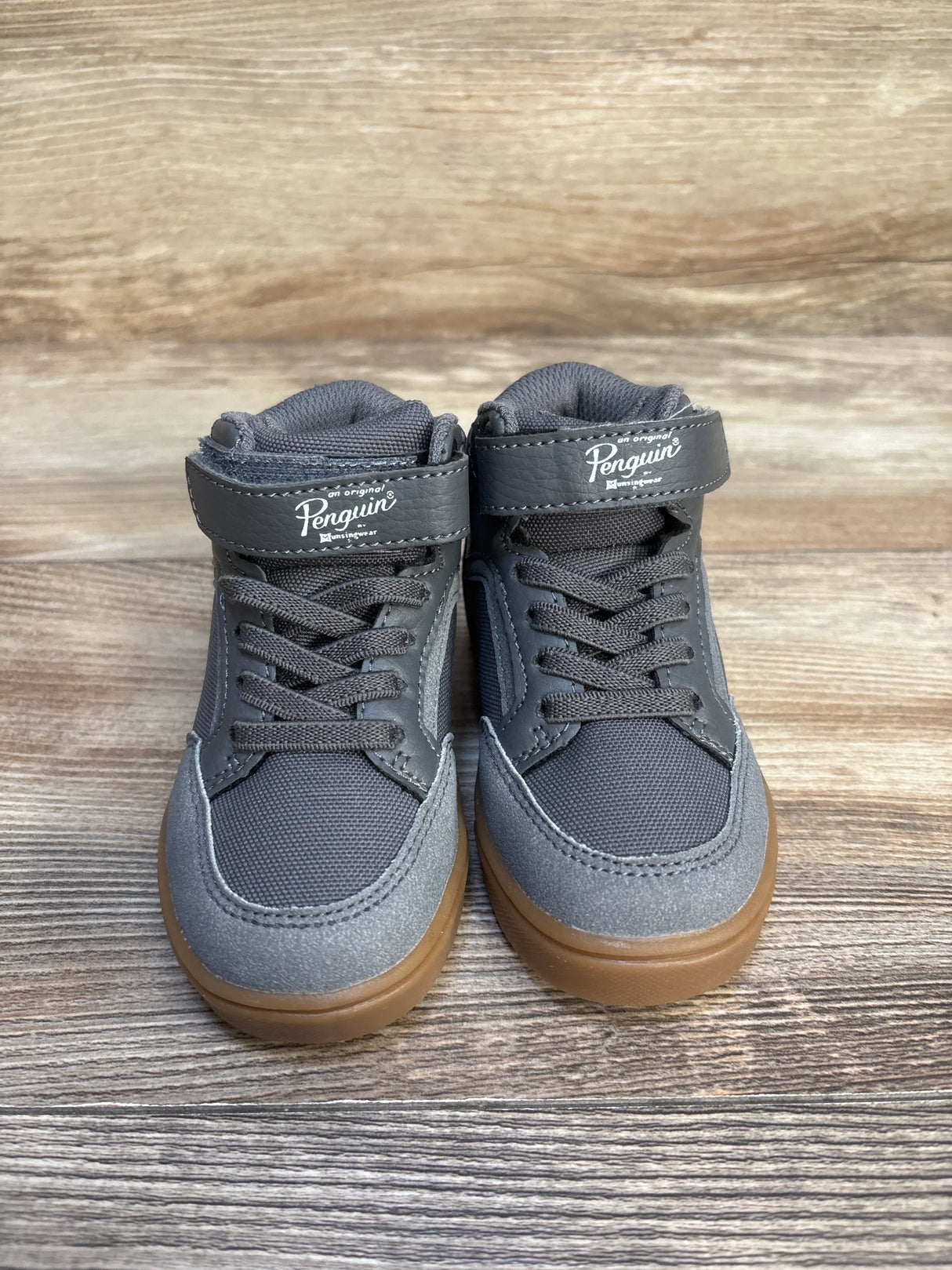 Penguin Quilted High-Top Sneakers Grey sz 6c