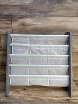 Humble Crew Kids 4-Tier Sling Bookshelf in Grey/White