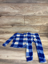 Cat & Jack Plaid Velour Pajama Set Blue sz 4T