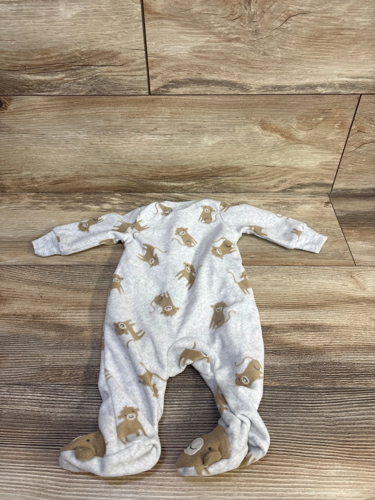 Simple Joys Monkey Blanket Sleeper Grey sz Newborn