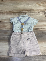 NEW Little Gent 4pc Suspender Short Set Green sz 3-6m - Me n Mommy To Be