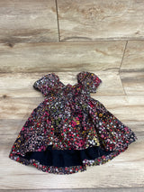 Baby Gap Smocked Puff Sleeve Dress Black sz 18-24m