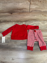NEW Cat & Jack 2pc Santa Sweatshirt & Pants Red sz Newborn