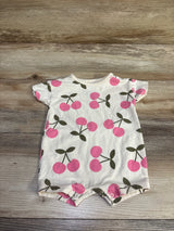 Cat & Jack Cherry Print Shortie Romper Ivory sz 0-3m