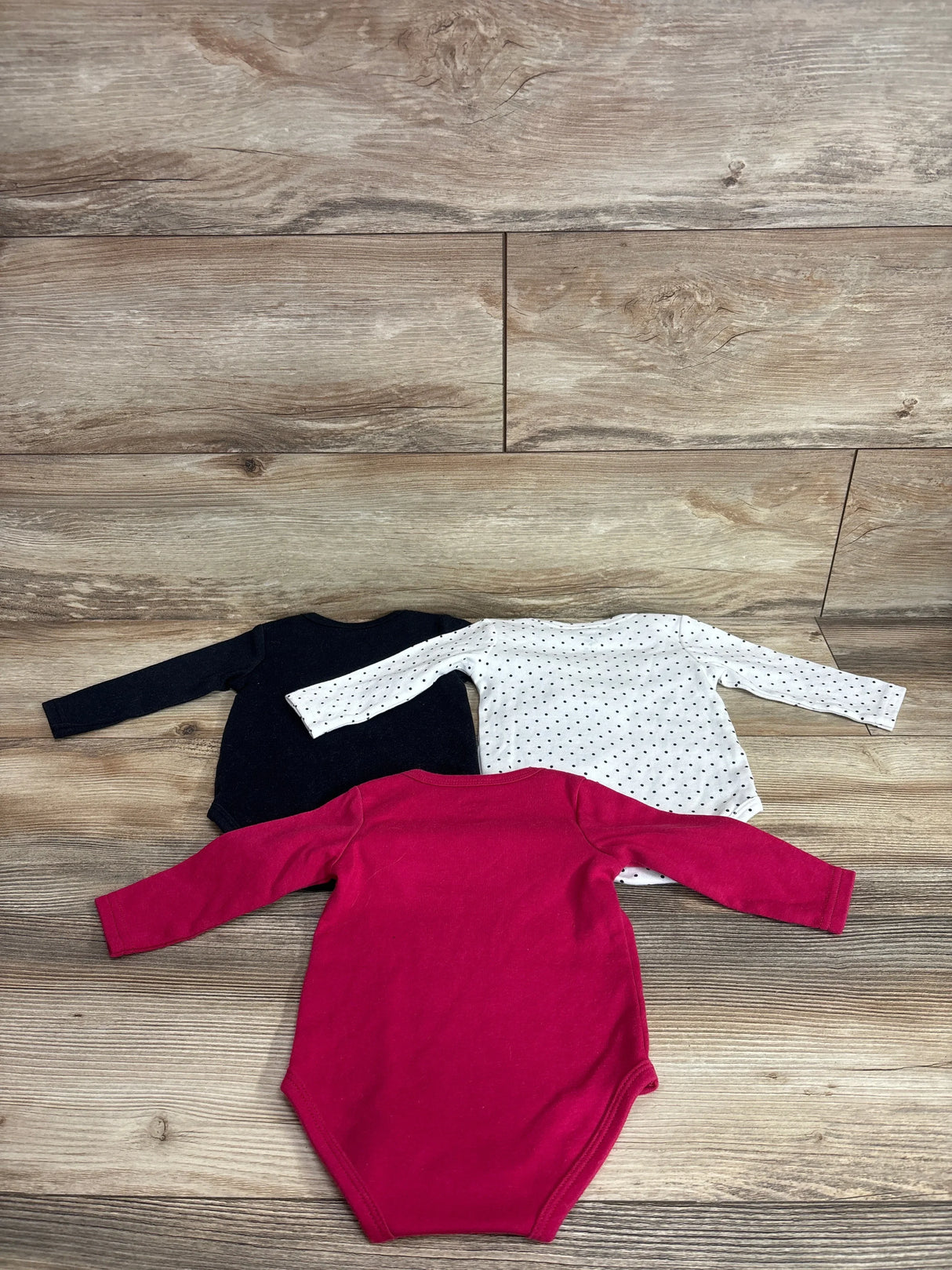Princess Rose 3Pk Long Sleeve Bodysuits Pink sz 3-6m
