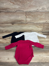 Princess Rose 3Pk Long Sleeve Bodysuits Pink sz 3-6m