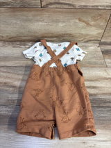 Pekkle 2pc Monster Bodysuit & Shortalls Set White sz 18m