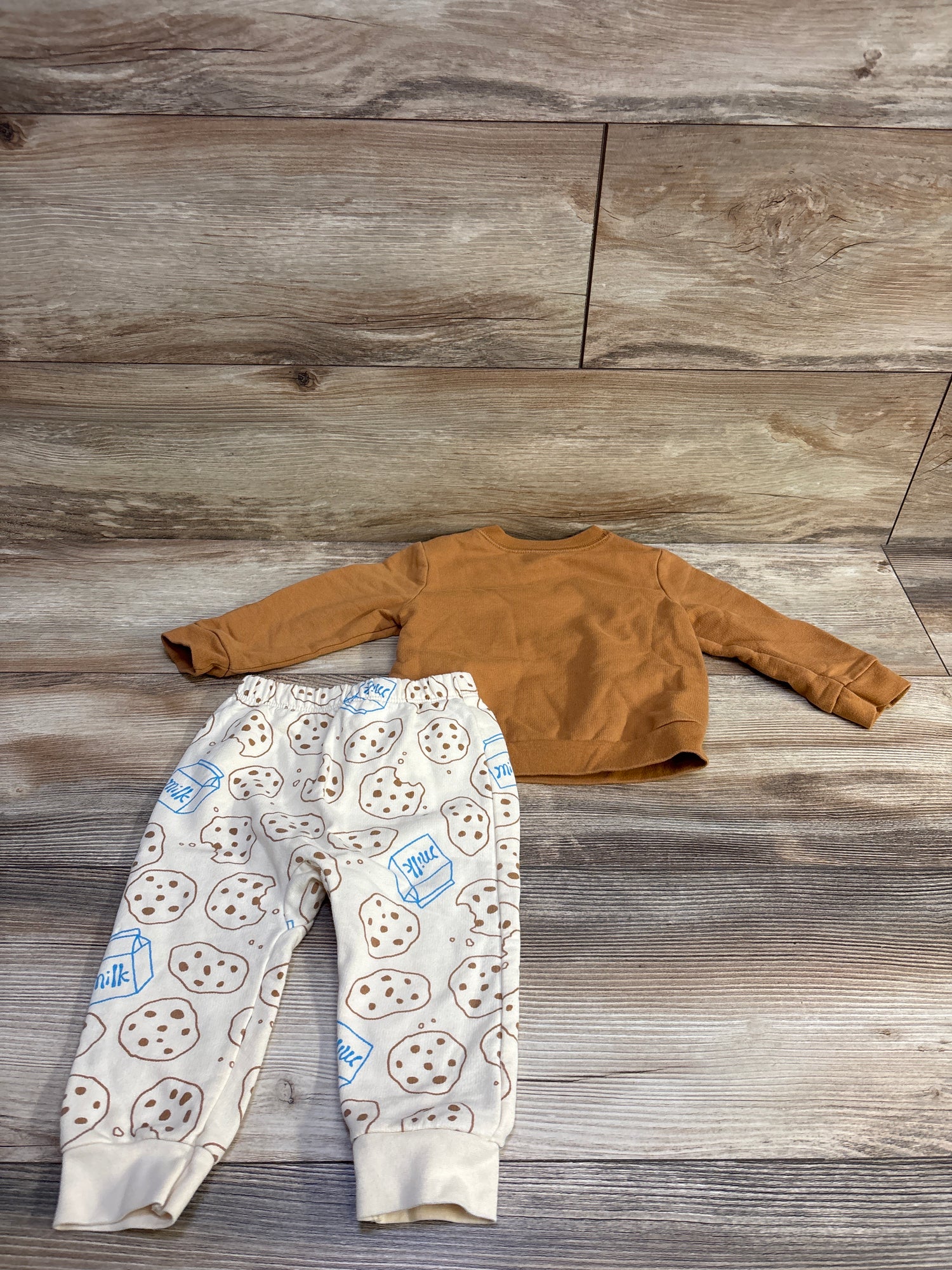 Cat & Jack 2pc Milk & Cookies Sweatshirt & Joggers Set Brown sz 12m