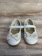Rachel Shoes Mary Jane Flats w/ Bow, Beige sz 9c