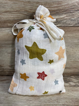 NEW Creative Co-op Muslin Stars Swaddle Blanket, Ivory