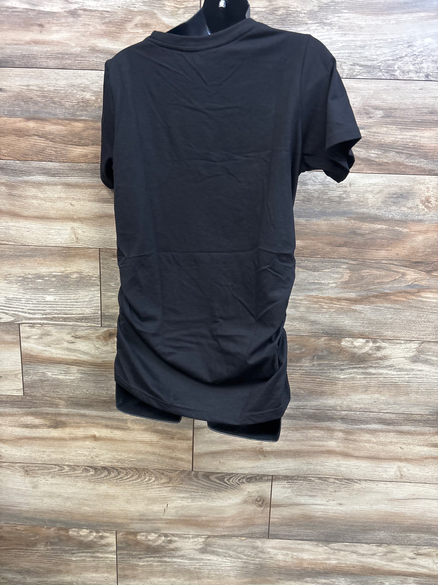 Decrum Maternity 'You're Kicking Me Smalls' Ruched Shirt Black sz Large