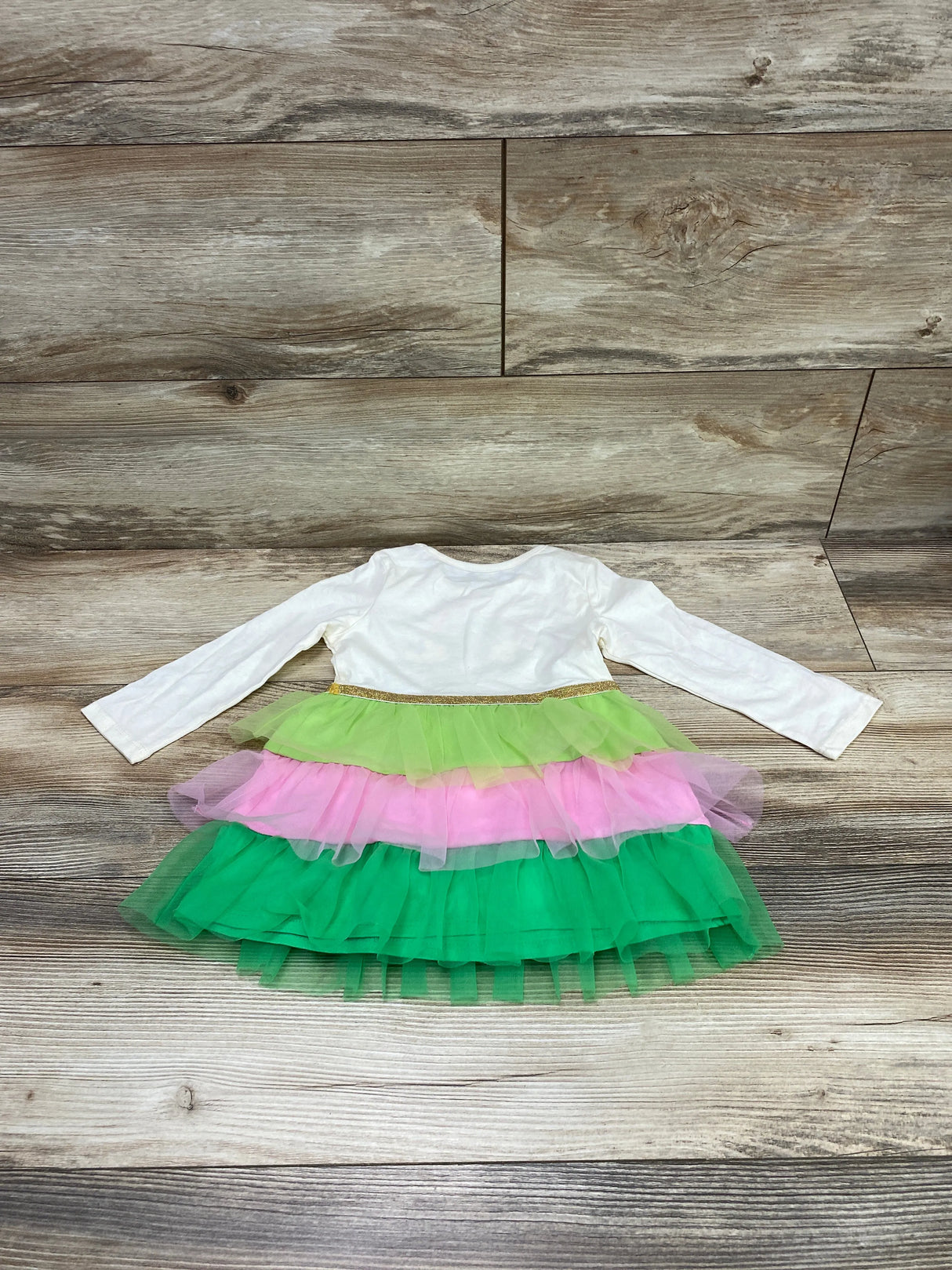 Wonder Nation Rainbow Tutu Dress Cream sz 18m