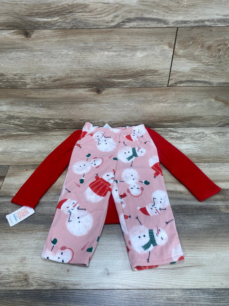NEW Just One You 2pc Snowman Fleece Pajama Set Red sz 3T - Me n Mommy To Be