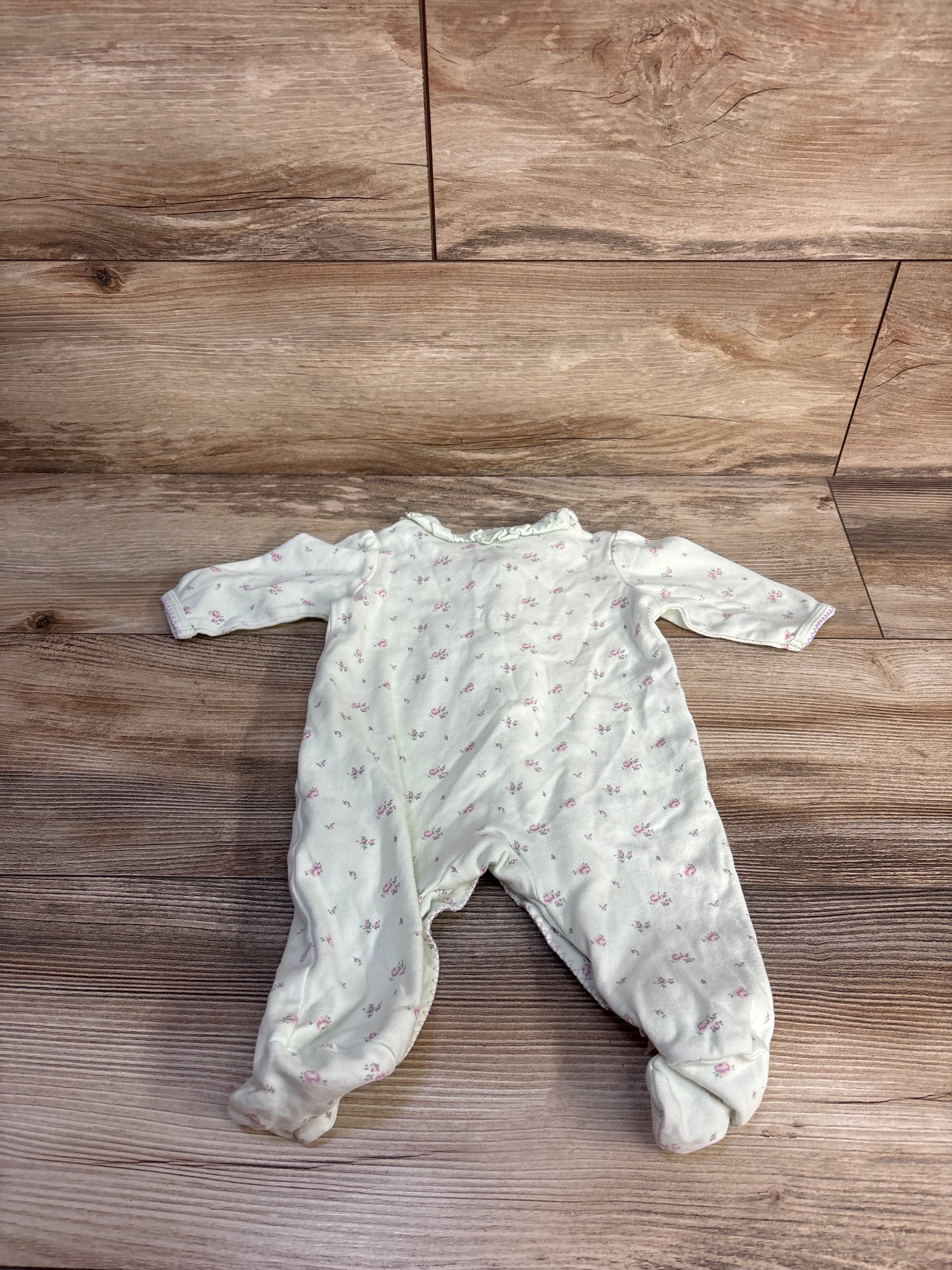 Little Me Floral Snap Footed Coverall Green sz 3m
