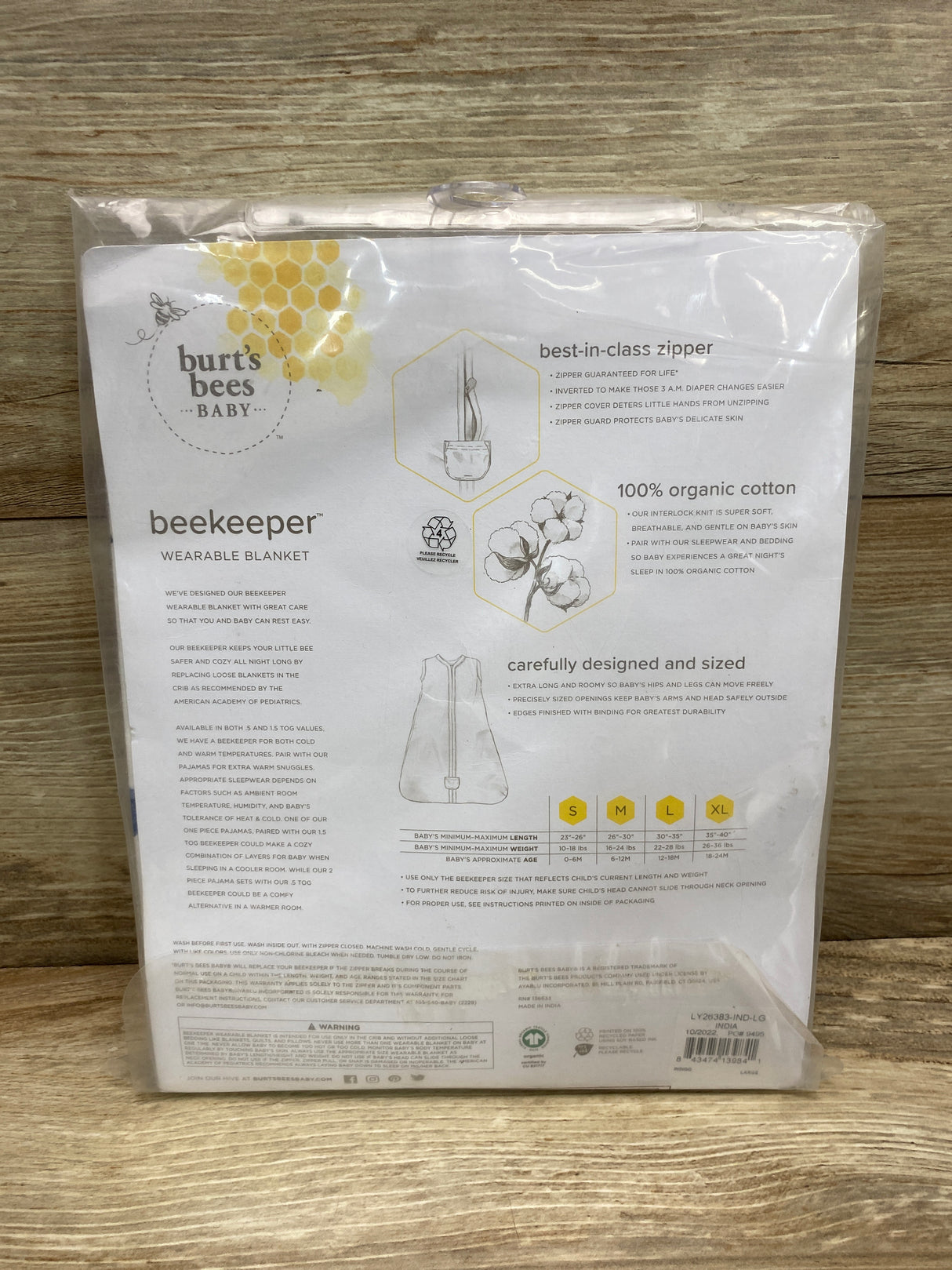 NEW Burt's Bees Baby Hello Moon Beekeeper White sz 12-18m