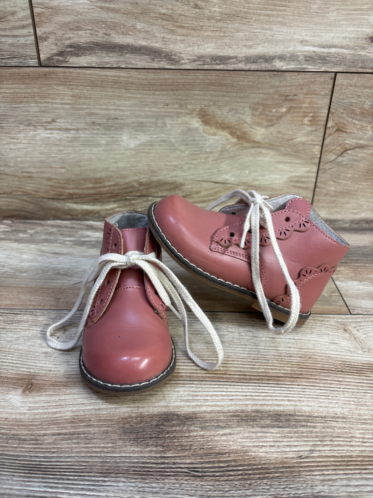 L'AMOUR Junie Lace Up Boots Pink sz 7c
